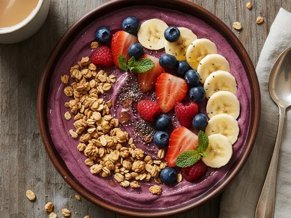 Bowl açaï, granola et fruits frais