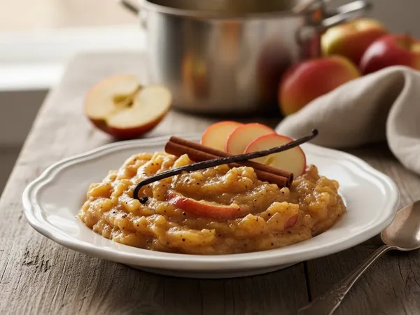 Compote de pommes à la cannelle et vanille