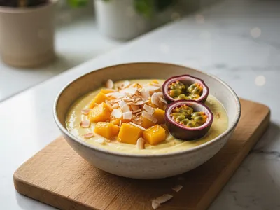 Crème Budwig tropicale mangue-passion