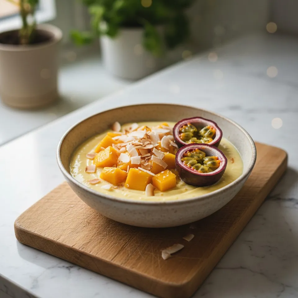 Crème Budwig tropicale mangue-passion