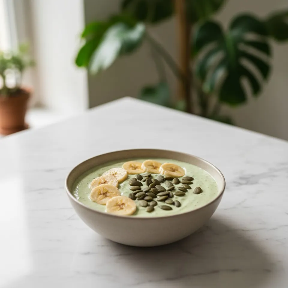 Crème Budwig verte spiruline-banane