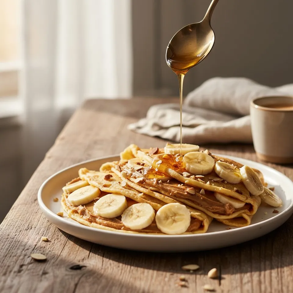Crêpes à l'épeautre et miel à la crêpière inox