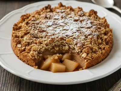 Crumble aux pommes, poires et flocons d'avoine