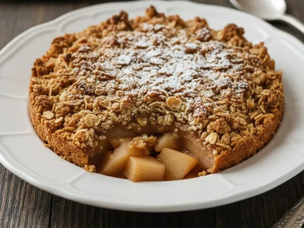Crumble aux pommes, poires et flocons d'avoine