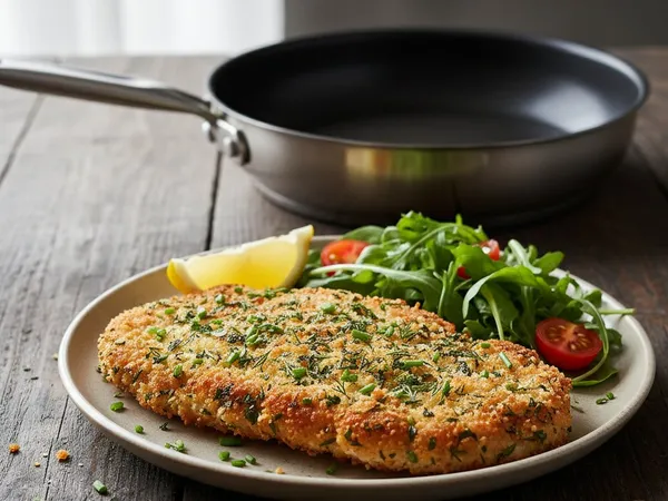 Escalope de poulet fermier dorée à la poêle inox