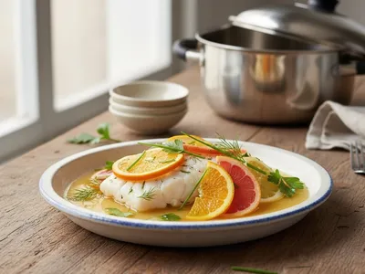 Filet de cabillaud vapeur douce aux agrumes