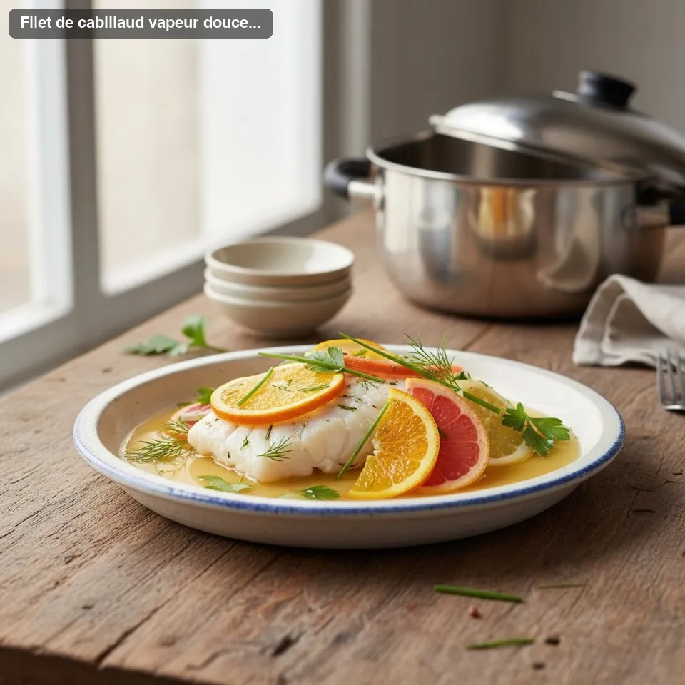 Filet de cabillaud vapeur douce aux agrumes