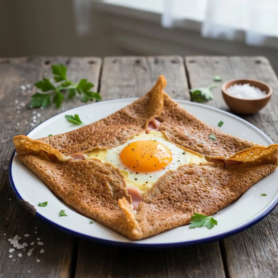 Galette complète bretonne à la crêpière inox