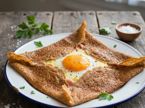 Galette complète bretonne à la crêpière inox