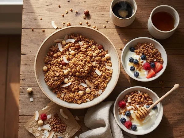 Granola maison au sarrasin et noisettes