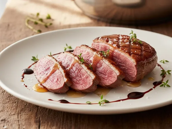 Magret de canard laqué au miel à la poêle inox