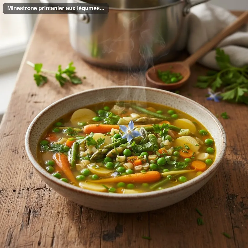 Minestrone printanier aux légumes nouveaux