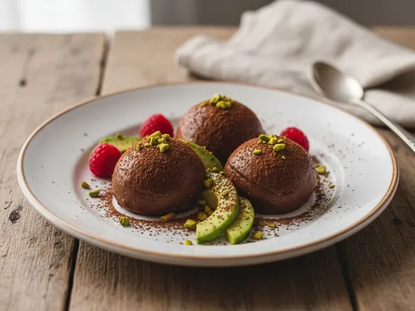 Mousse au chocolat et avocat au cacao cru