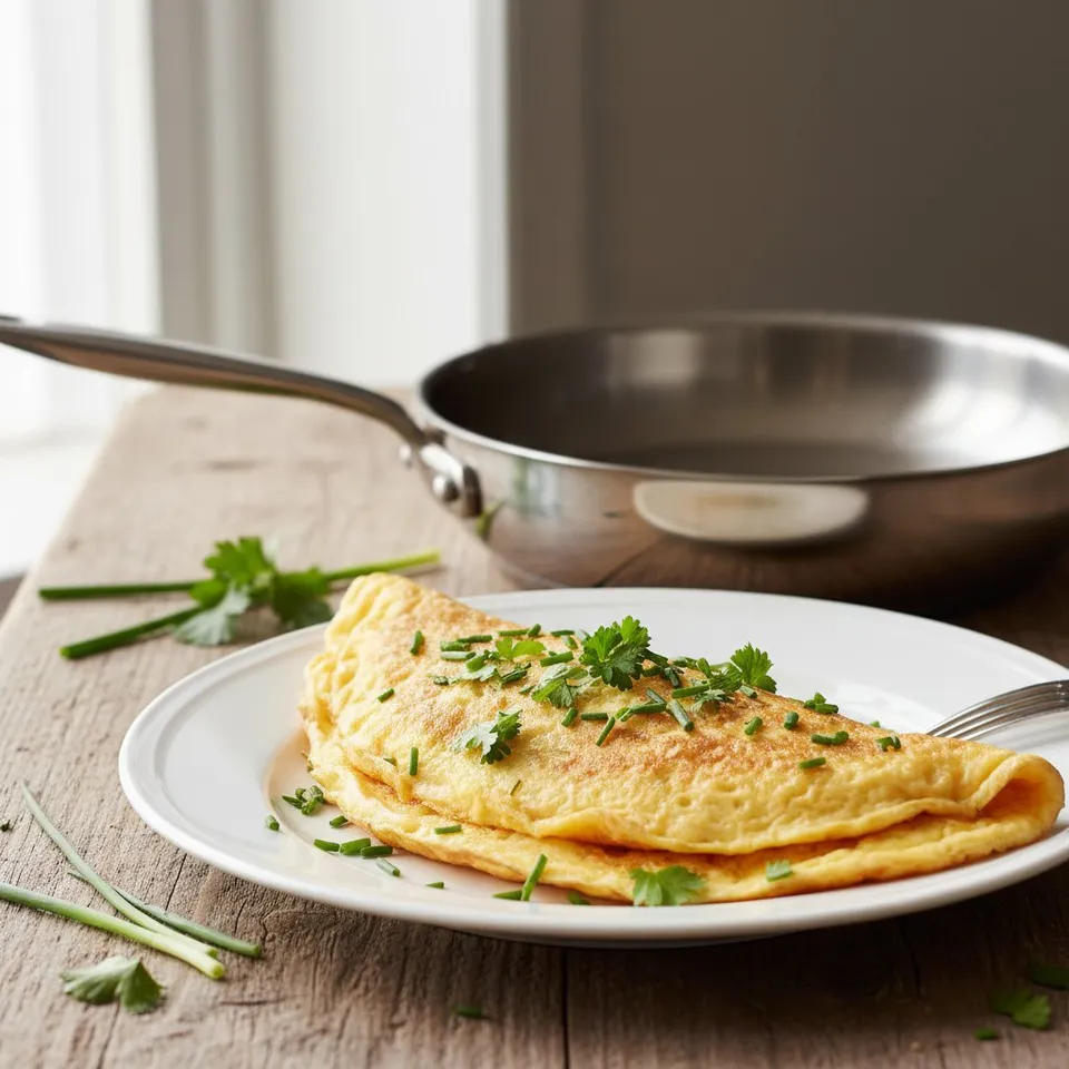 Omelette aux fines herbes à la poêle inox