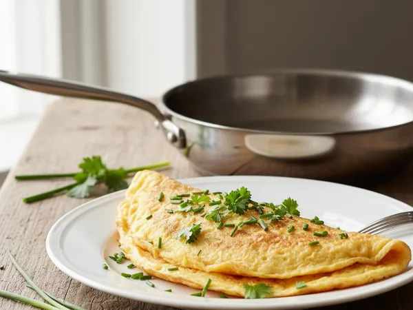 Omelette aux fines herbes à la poêle inox