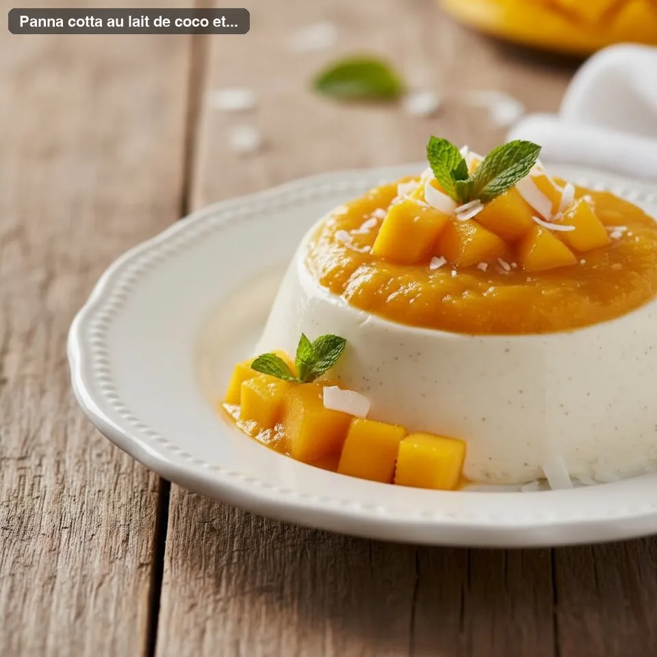 Panna cotta au lait de coco et mangue fraîche