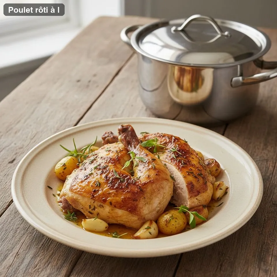 Poulet rôti à l'inox aux herbes de Provence