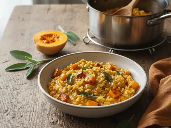 Risotto crémeux à la courge et sauge