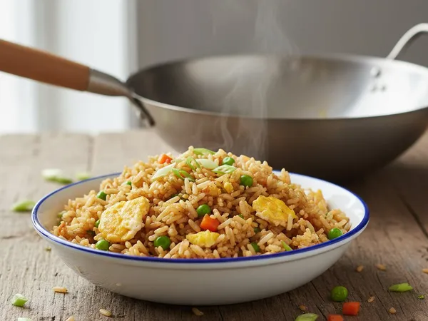 Riz cantonais au wok inox