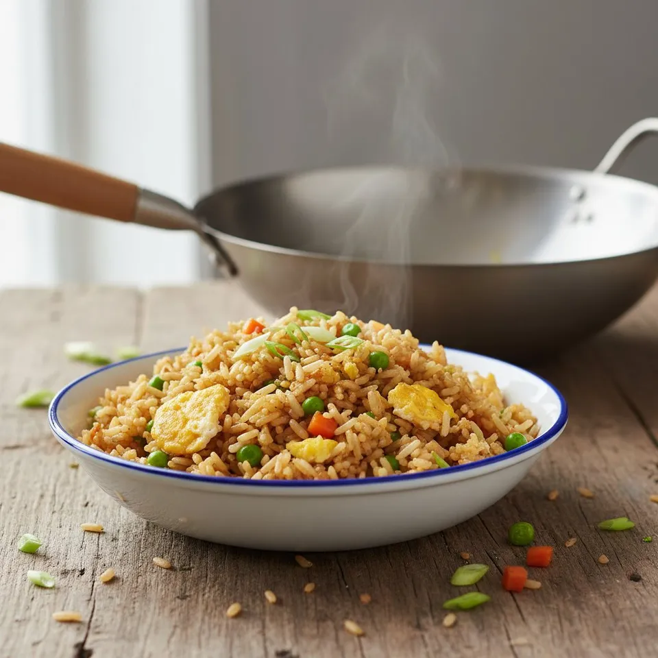 Riz cantonais au wok inox