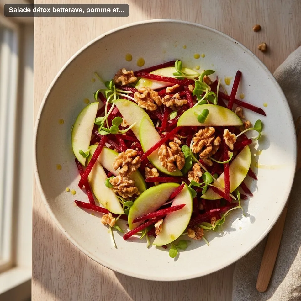 Salade détox betterave, pomme et noix