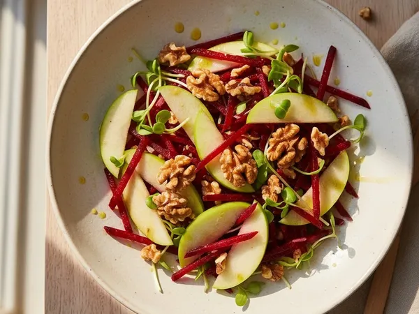 Salade détox betterave, pomme et noix