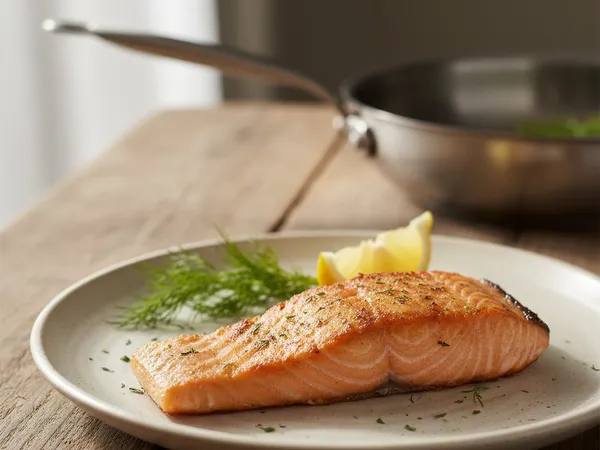 Pavé de saumon poêlé croustillant à l'inox