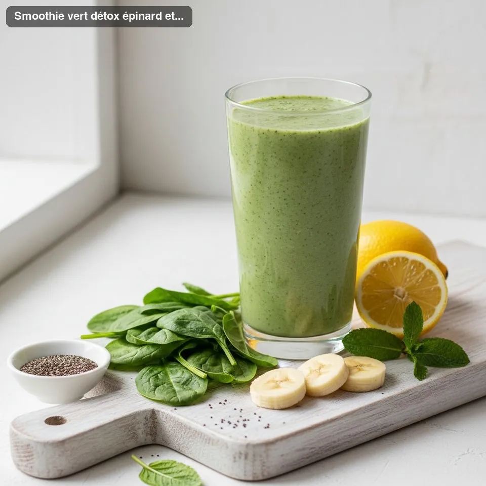 Smoothie vert détox épinard et banane