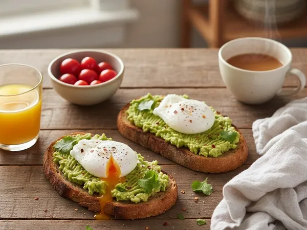 Tartines avocat et oeuf poché